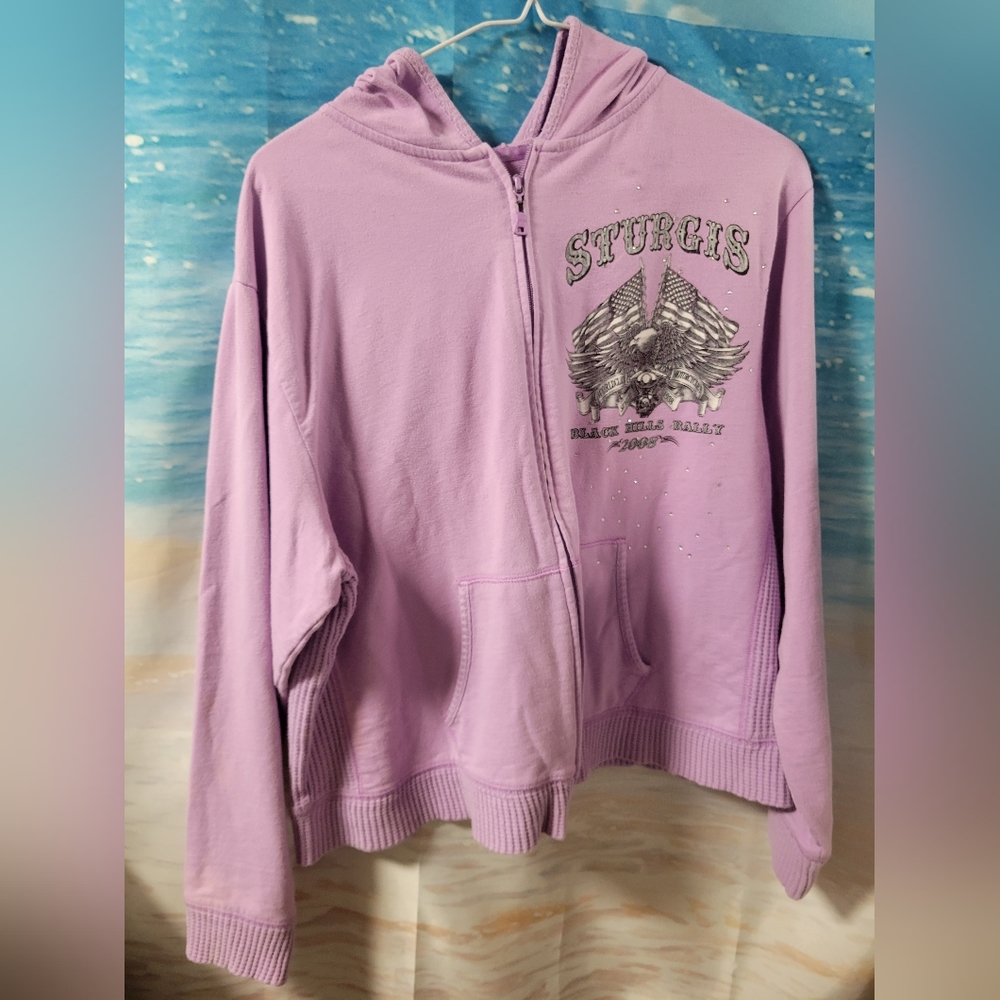 Sturgis Black Hills Rally Harley-Davidson Motorcycles Ladies zip up hoodie sweat